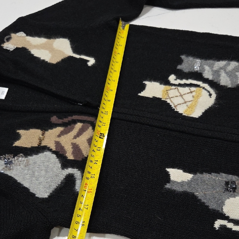 Coldwater Creek Black Sweater with Cat Design - Picture 9 of 10